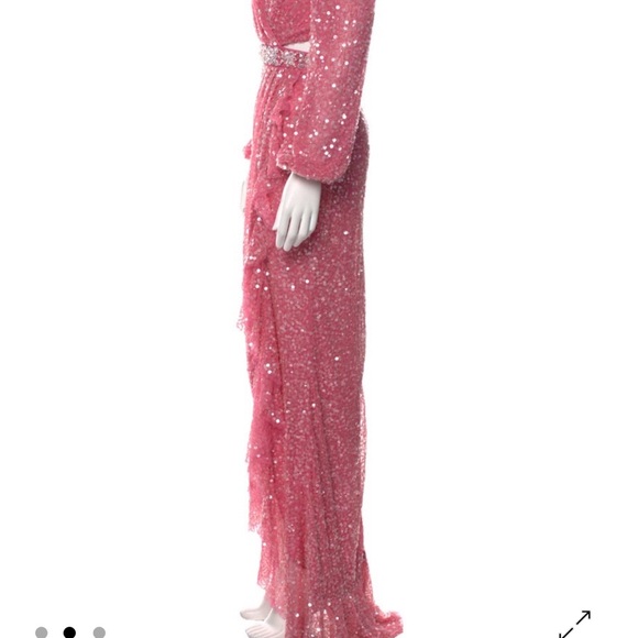 Pink cut-out Mac Duggal sequin gown. Size XS - Picture 3 of 6